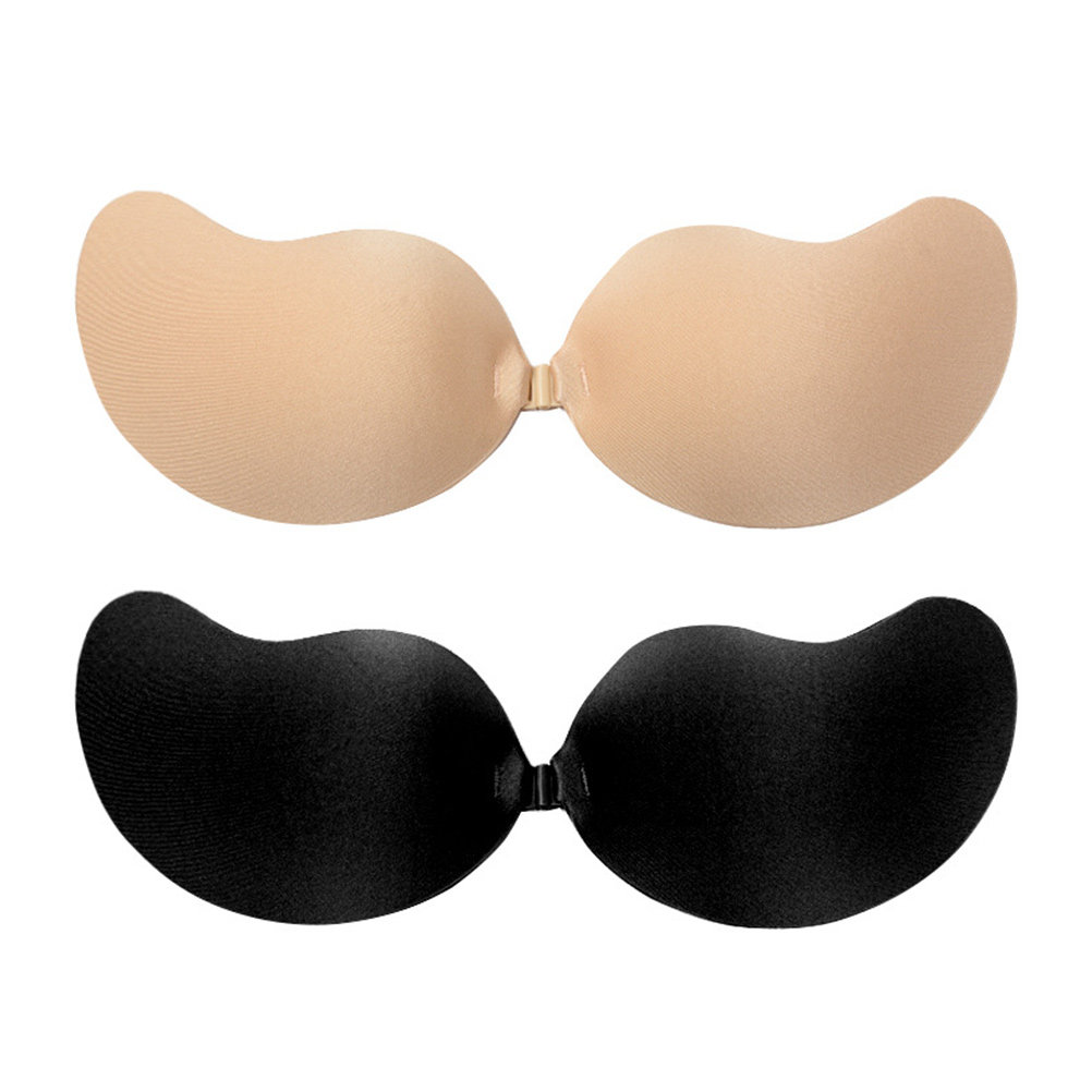 Strapless Bra Adhesive - 2枚入り、目立たない粘着式ストラップレスブラ、超薄型でバストを自然に持ち上げる、ウェディングドレスや背中が開いたトップスに最適。