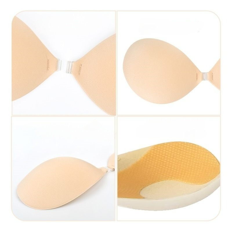 プッシュアップ粘着ブラ 厚め シリコン製バストアップパッド  - Strapless Bra Adhesive のレビューと価格