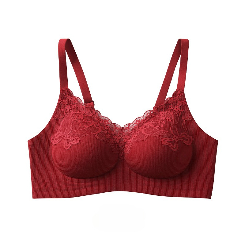 女性用ファッション、リブ編みのレースブラレット、ワイヤーなし - Lace Bralette Set のレビューと価格