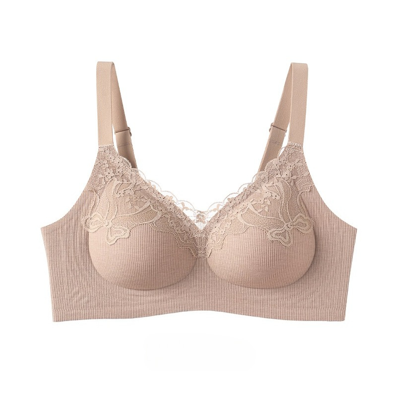 女性用ファッション、リブ編みのレースブラレット、ワイヤーなし - Lace Bralette Set のレビューと価格