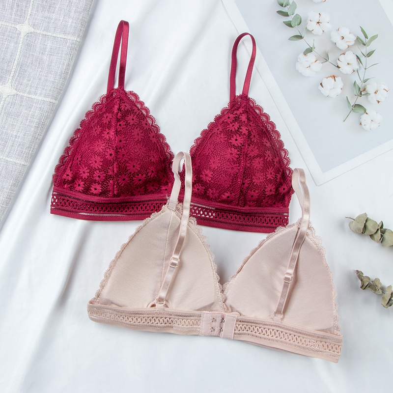 セクシーな花レースのブラジャートップ女性のためのプッシュアッ - Lace Bralette Set のレビューと価格