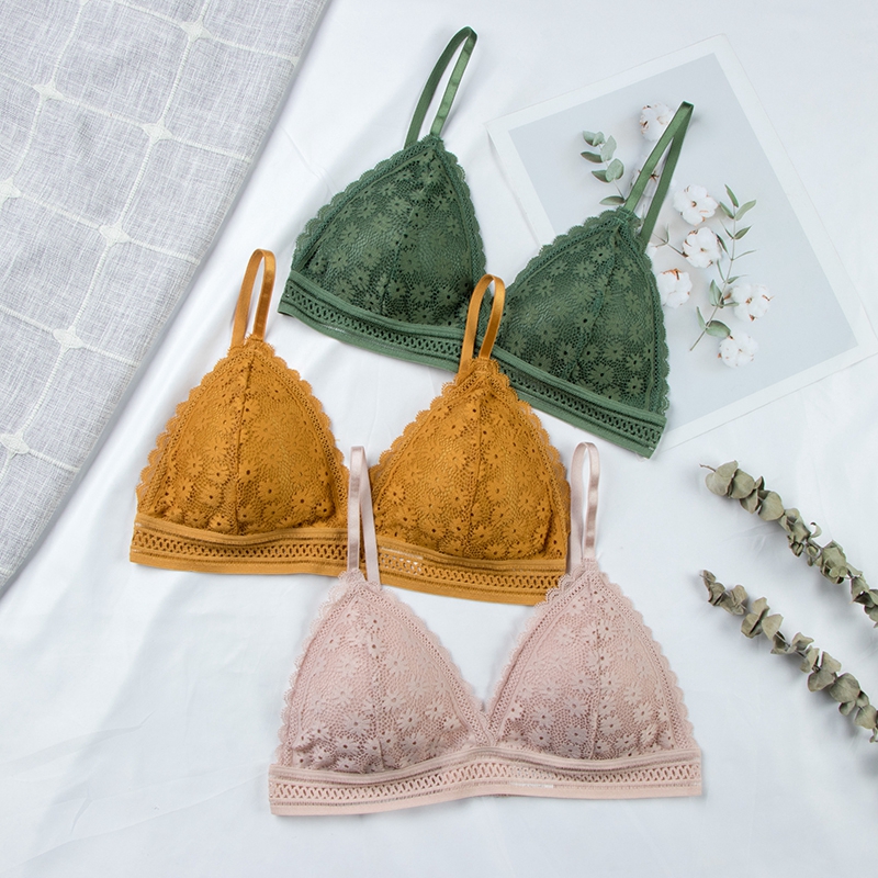 セクシーな花レースのブラジャートップ女性のためのプッシュアッ - Lace Bralette Set のレビューと価格
